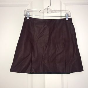 Express merlot faux leather skirt